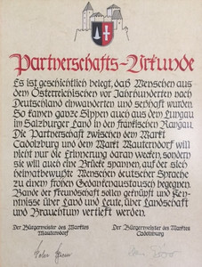 1982 – 2022 40 Jahre Partnerschaft Mauterndorf – Cadolzburg